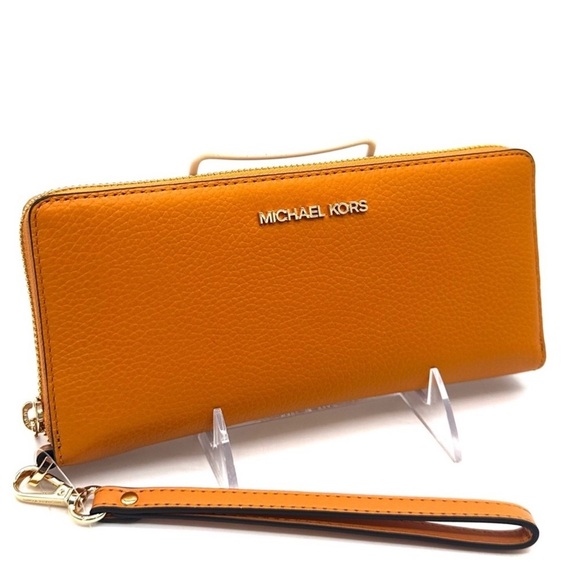Michael Kors Large Continental Wallet Wristlet Cider - Picture 3 of 8